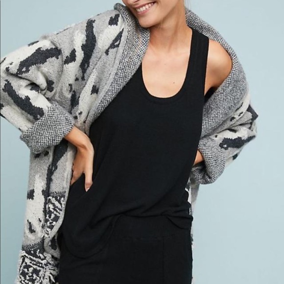 Anthropologie Llama Hooded Cardigan - Picture 2 of 8